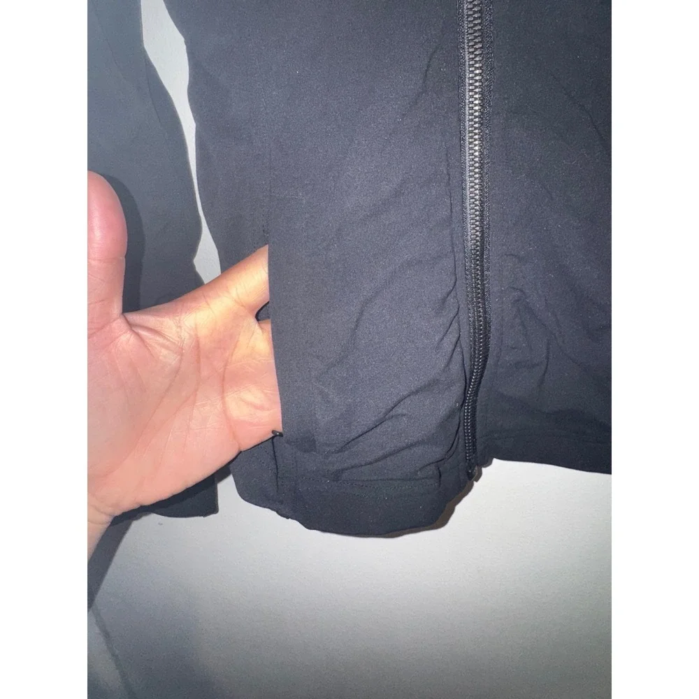 Lululemon Beyond the Studio Jacket Black Ruched Full Zip Hooded Size 4